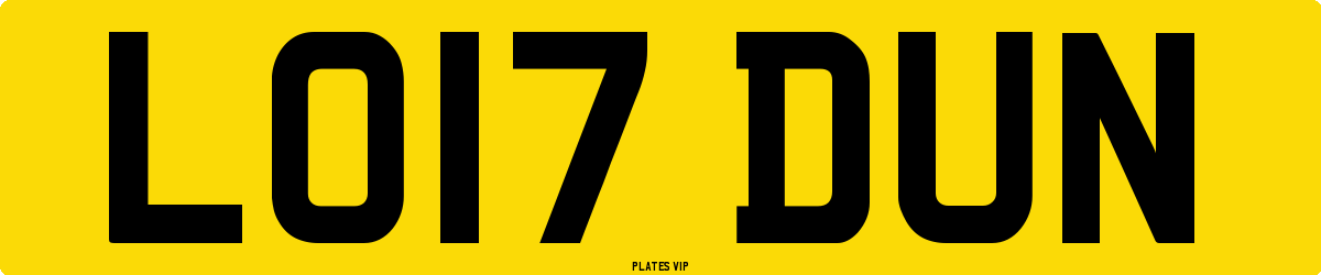 LO17 DUN Number Plate