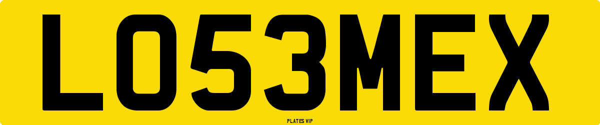 LO53 ME X Number Plate