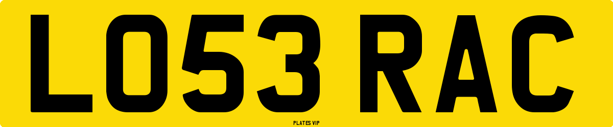 LO53 RAC Number Plate