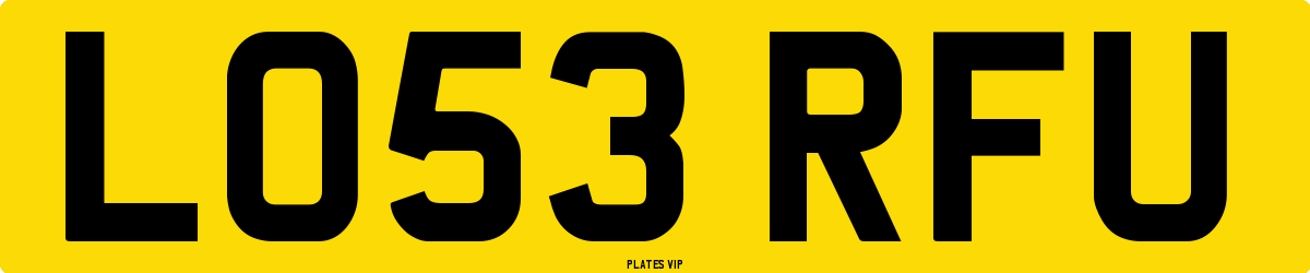 LO53 RFU Number Plate