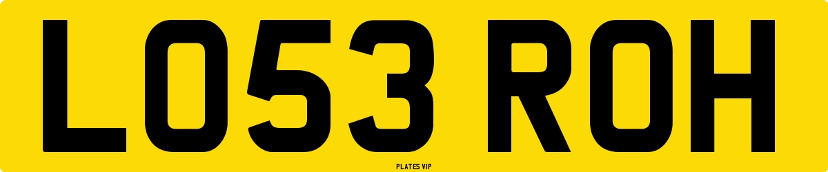 LO53 ROH Number Plate