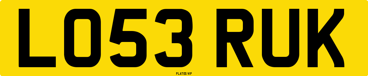 LO53 RUK Number Plate