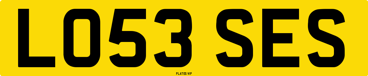 LO53 SES Number Plate