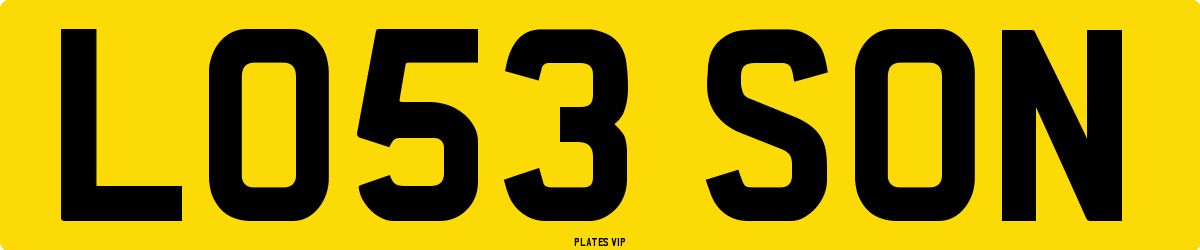 LO53 SON Number Plate