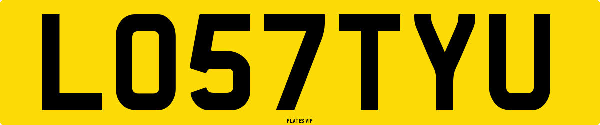 LO57TYU Number Plate