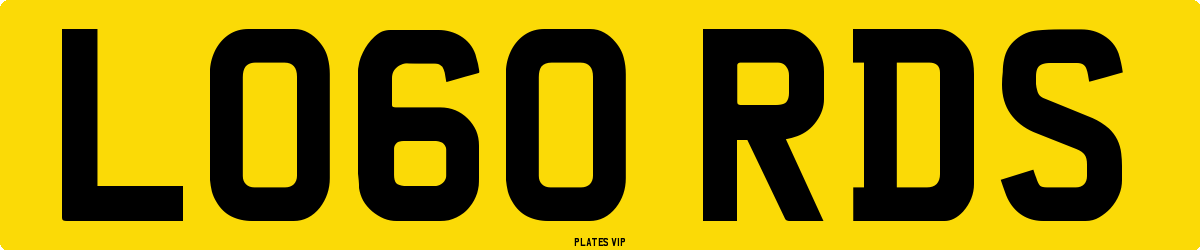 LO60 RDS Number Plate