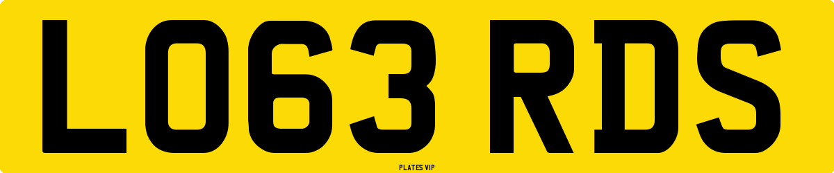 LO63 RDS Number Plate