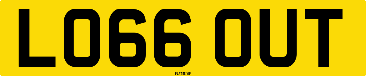 LO66 OUT Number Plate