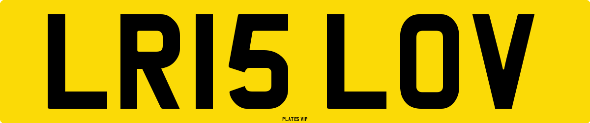 LR15 LOV Number Plate