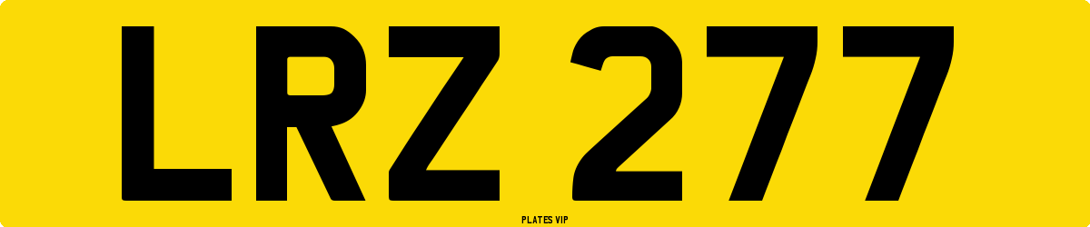 LRZ 277 Number Plate