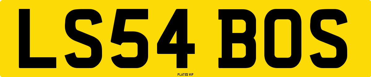 LS54 BOS Number Plate