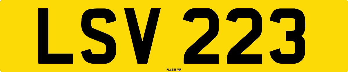 LSV 223 Number Plate