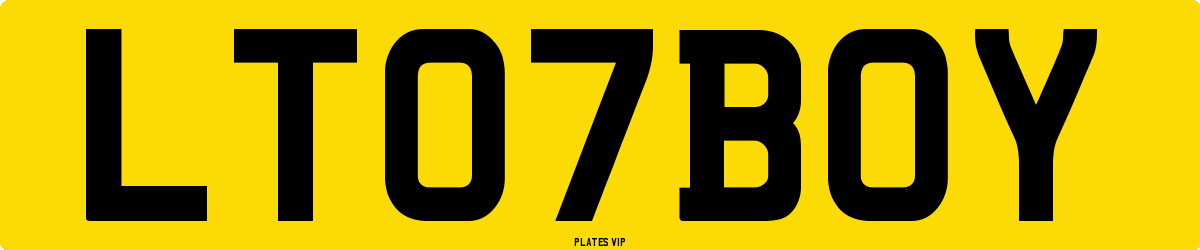 LT 07 BOY Number Plate