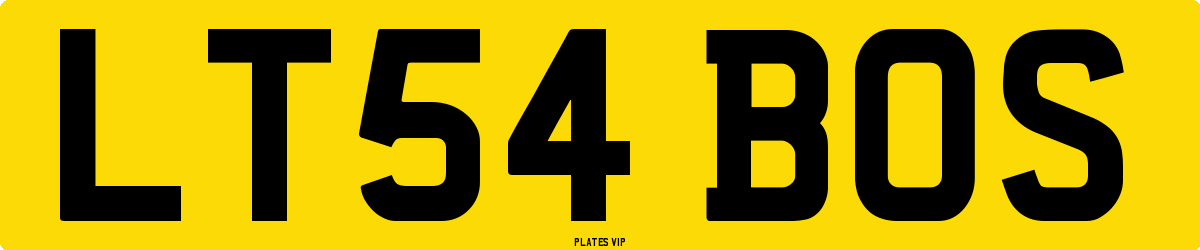 LT54 BOS Number Plate