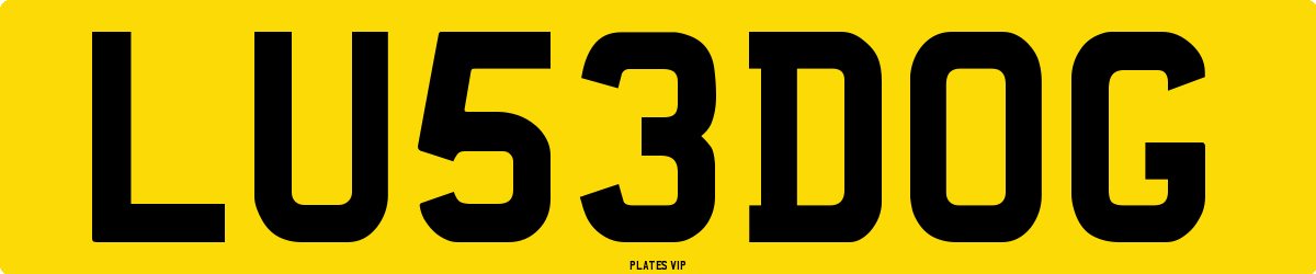 LU 53 DOG Number Plate