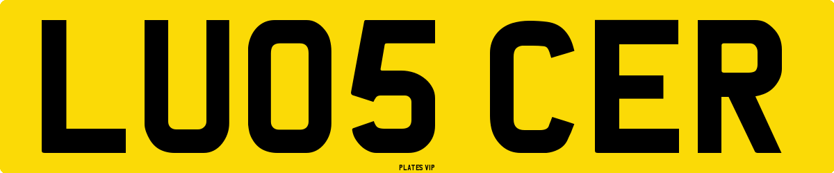LU05 CER Number Plate
