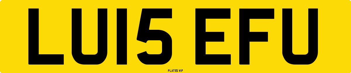 LU15 EFU Number Plate