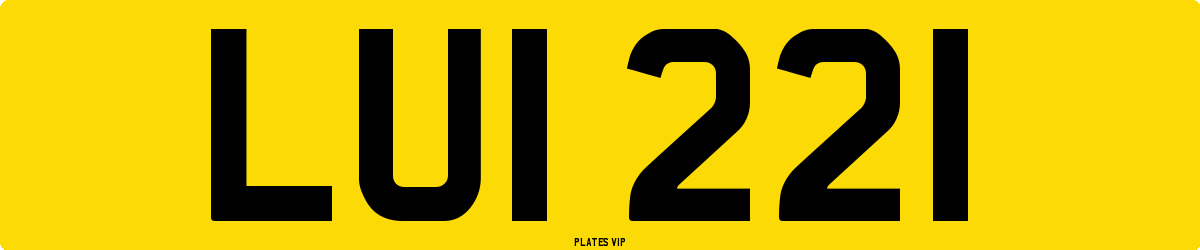LUI 221 Number Plate