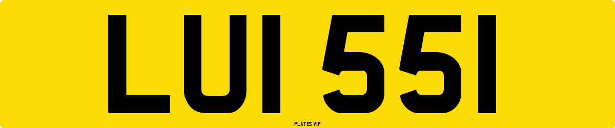 LUI 551 Number Plate