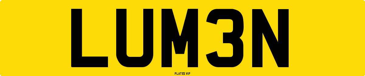 LUM3N Number Plate