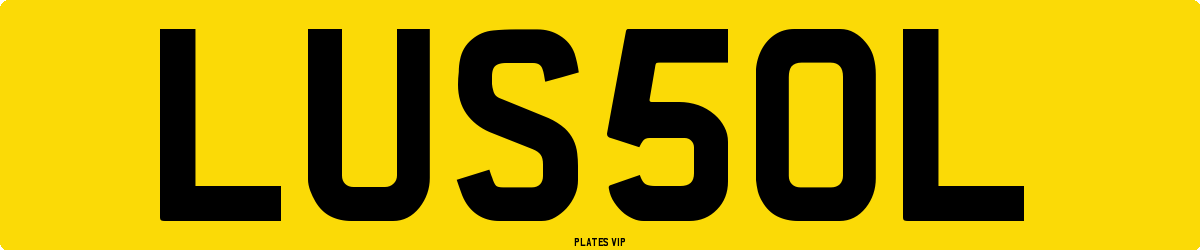 LUS50L Number Plate