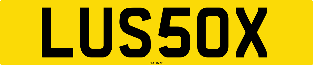 LUS50X Number Plate