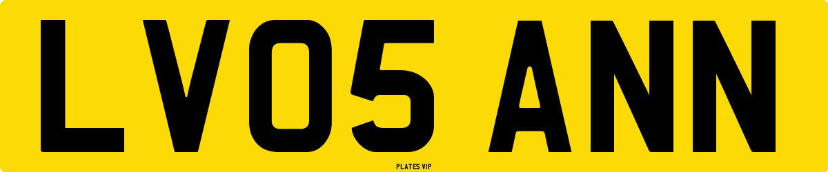 LV05 ANN Number Plate