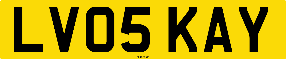 LV05 KAY Number Plate