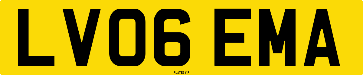 LV06 EMA Number Plate