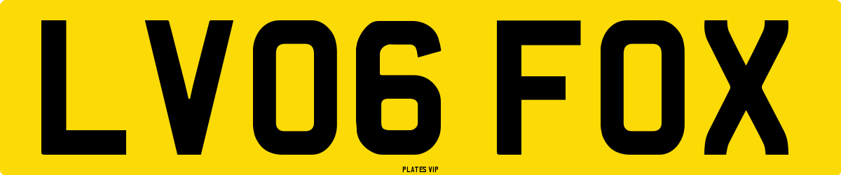 LV06 FOX Number Plate