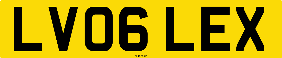 LV06 LEX Number Plate