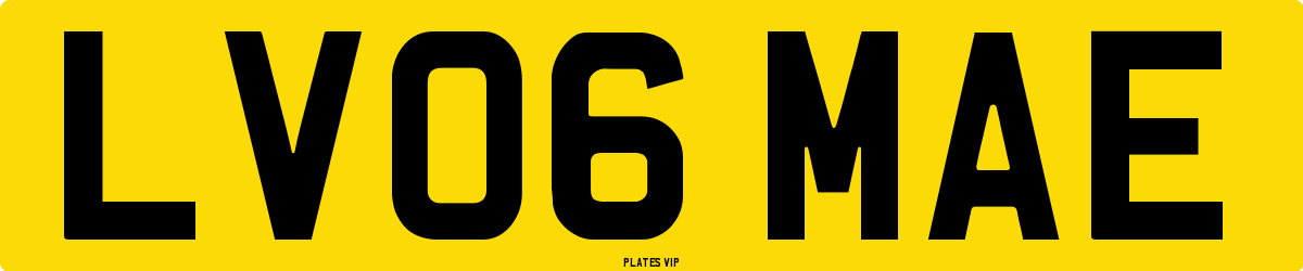 LV06 MAE Number Plate
