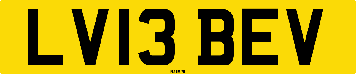 LV13 BEV Number Plate