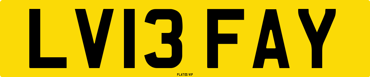LV13 FAY Number Plate