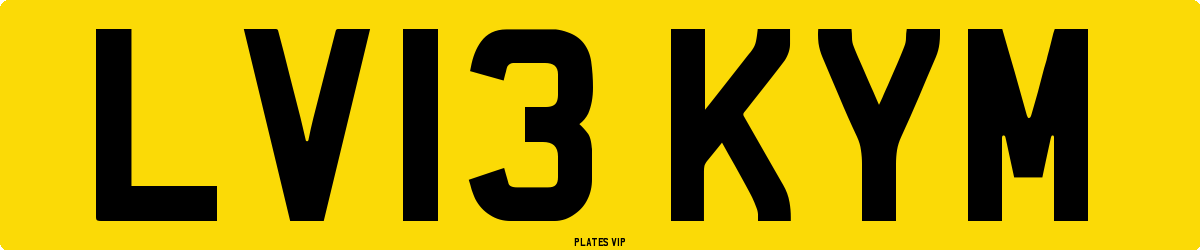 LV13 KYM Number Plate