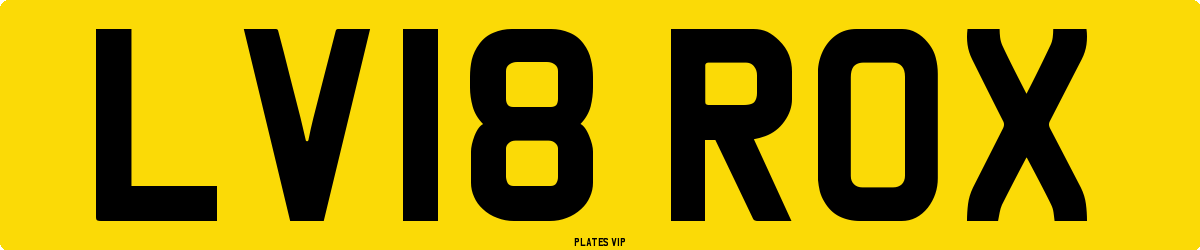 LV18 ROX Number Plate