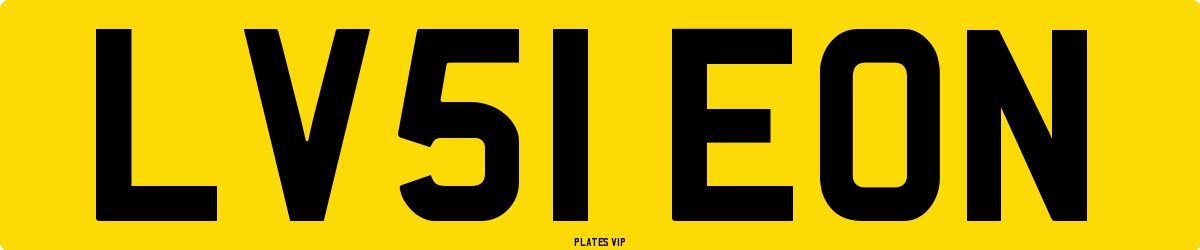 LV51 EON Number Plate