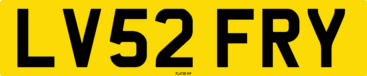 LV52 FRY Number Plate