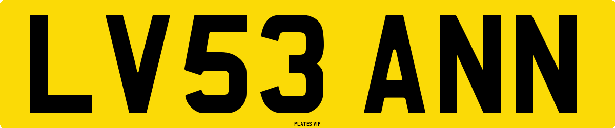 LV53 ANN Number Plate
