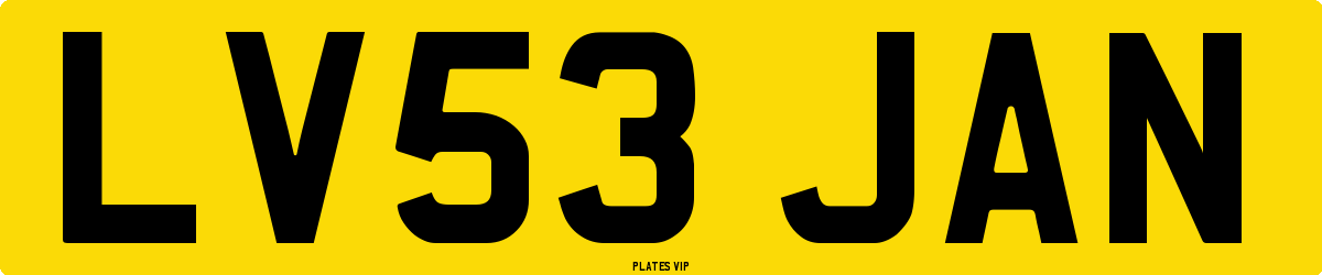 LV53 JAN Number Plate