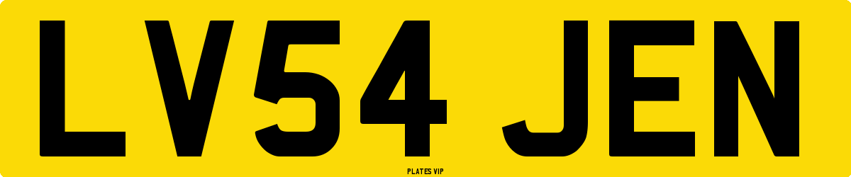LV54 JEN Number Plate