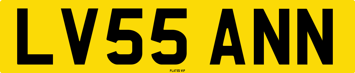 LV55 ANN Number Plate