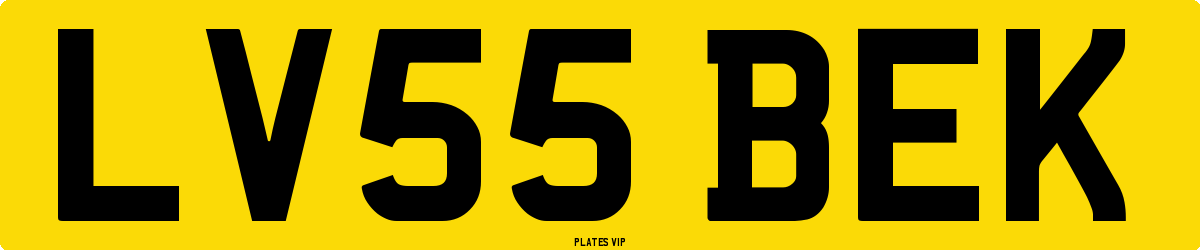 LV55 BEK Number Plate