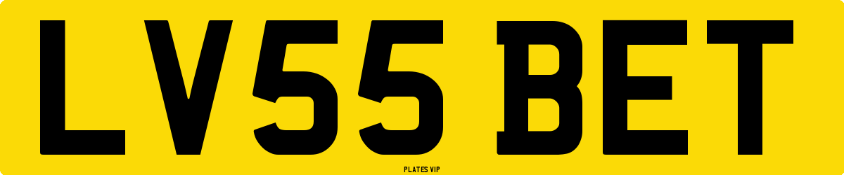 LV55 BET Number Plate