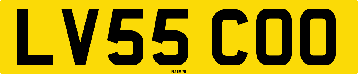 LV55 COO Number Plate