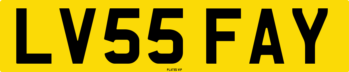 LV55 FAY Number Plate