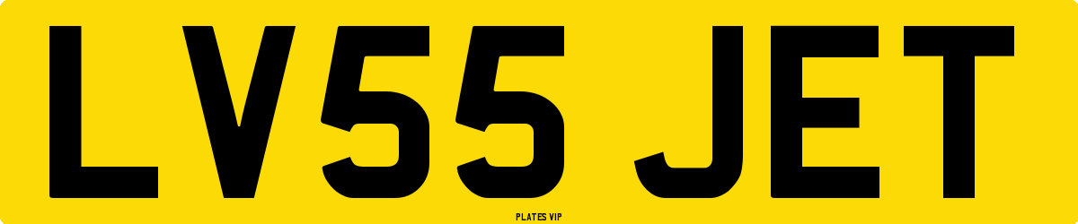 LV55 JET Number Plate