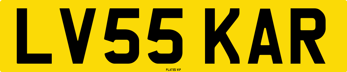 LV55 KAR Number Plate