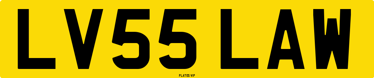 LV55 LAW Number Plate