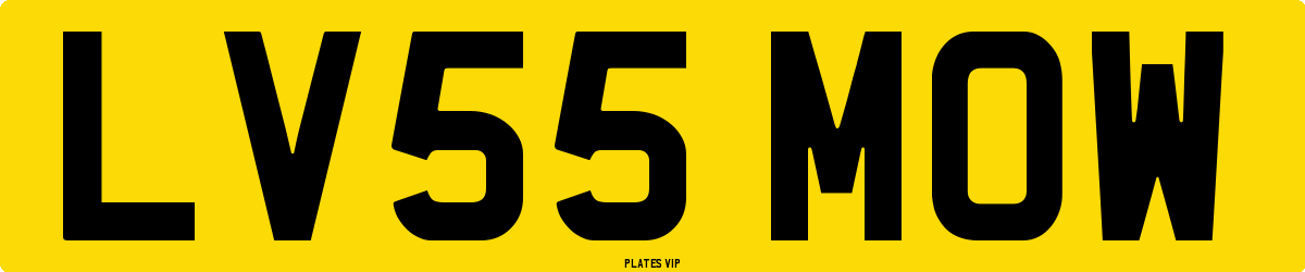LV55 MOW Number Plate